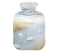 Fog Mountain Swans Lake Bouillotte avec housse souple 1 l pour thérapie par le chaud et le froid