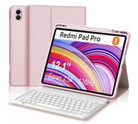 FOGARI Clavier Petit pour Redmi Pad Pro 12.1 | Étui Redmi Pad Pro avec Clavier Petit 2024 [espagnol Ñ], Clavier Amovible Sans Fil pour Xiaomi Redmi Pad Pro 12,1 pouces 2024, Rose