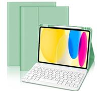 FOGARI Clavier pour iPad 10 a génération 10,9 "2022, italien QWERTY amovible Bluetooth clavier, 10,9 pouces pour iPad, étui clavier, étui avec support crayon pour 10 génération 2022, vert