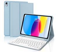 FOGARI Clavier pour iPad 10 génération 10,9 "2022, italien QWERTY amovible Bluetooth clavier pour iPad 10 génération, étui clavier pour iPad 10 a 10,9 pouces, bleu clair