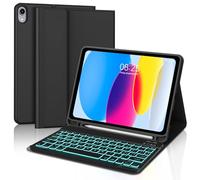 FOGARI Clavier pour iPad 10 génération 10,9 "2022, italien QWERTY amovible rétro-éclairage Bluetooth clavier pour iPad 10 génération, étui clavier pour iPad 10 a 10,9 pouces, noir