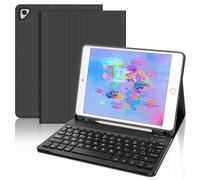 FOGARI Clavier pour iPad 6/5 génération 2018/2017, iPad Air 2/1 2014/2013, étui pour iPad 9,7 pouces avec clavier espagnol Ñ Bluetooth sans fil, noir