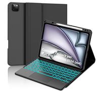 FOGARI Clavier pour iPad Pro 11" M2/M4 2024 avec pavé tactile, clavier rétro éclairé italien, Bluetooth amovible étui avec clavier pour iPad Pro 11" (M2/M4) 2024, noir
