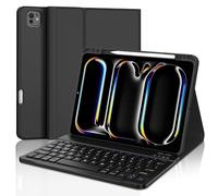 FOGARI Clavier pour iPad Pro 11 M4 2024, étui avec iPad Pro 11 M4 2024, QWERTY italien Keyboard Bluetooth détachable avec fente pour stylet, noir