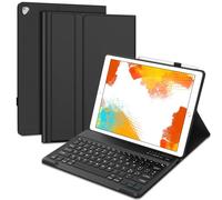 FOGARI Clavier pour iPad Pro 12.9 1/2 Génération-2015/2017, Housse pour iPad Pro 12.9 1ème/2e génération avec clavier espagnol Ñ Bluetooth amovible, noir
