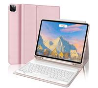 FOGARI Clavier pour iPad Pro 12.9 - Étui pour iPad Pro 12.9 6è/5è/4è/3è Gén, AZERTY Français Clavier Magnétique Bluetooth sans Fil, Rose