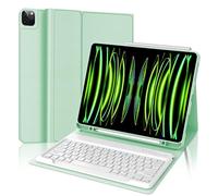 FOGARI Clavier pour iPad Pro 12.9 - Étui pour iPad Pro 12.9 6è/5è/4è/3è Gén, AZERTY Français Clavier Magnétique Bluetooth sans Fil,Vert