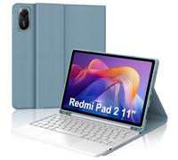 FOGARI Clavier pour Redmi Pad 2 avec pavé tactile, housse avec clavier espagnol Ñ pour Redmi Pad 2 11" 2025 Bluetooth avec Trackpad, bleu