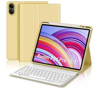 FOGARI Clavier pour Redmi Pad Pro 12,1" 2024, coque Redmi Pad Pro avec clavier [espagnol Ñ], amovible sans fil pour Xiaomi Redmi Pad Pro 12,1 pouces, jaune