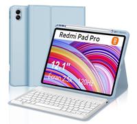 FOGARI Clavier pour Redmi Pad Pro 12.1 | Étui Redmi Pad Pro avec clavier 2024 [espagnol Ñ], clavier amovible sans fil pour Xiaomi Redmi Pad Pro 12,1 pouces 2024, bleu clair
