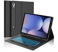 FOGARI Clavier pour Samsung Galaxy Tab S10 Ultra 14,6" 2024 | Étui avec clavier rétroéclairé espagnol Ñ 7 couleurs pour Samsung Galaxy Tab S10 Ultra 14,6", noir