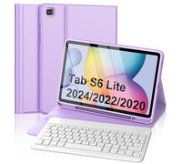 FOGARI Clavier pour Samsung Galaxy Tab S6 Lite 10.4'' 2024/2022/2020, AZERTY Français Clavier Détachable sans Fil Bluetooth pour Galaxy Tab S6 Lite, Violet