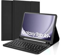 FOGARI Clavier pour Samsung Tab A9 Plus 11" | Étui avec clavier Bluetooth espagnol Ñ amovible avec porte-stylo pour Galaxy Tab A9+ Plus 11", noir