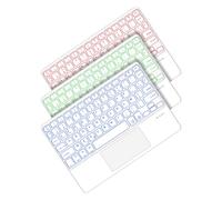 FOGARI Clavier Tablette Bluetooth 10" - AZERTY Français avec Rétroéclairage Pavé Tactile Clavier Léger Fin Keyboard pour iPad Samsung Galaxy Redmi/XiaomiPad HuaweiPad HonorPad Lenovo,FireHD,Blanc