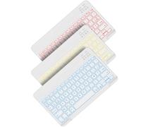 FOGARI Clavier Tablette Bluetooth 10 Pouces - AZERTY Français avec Rétroéclairage Clavier Léger Fin Keyboard pour iPad Samsung Galaxy Redmi/XiaomiPad HuaweiPad HonorPad pour Lenovo,Fire HD,Blanc