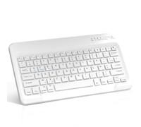 FOGARI Clavier Tablette Bluetooth 12 Pouces - AZERTY Français Clavier Léger Fin Keyboard pour iPad Pro Samsung Redmi/XiaomiPad HuaweiPad HonorPad pour Lenovo Fire HD, pour Android/iOS/Fire OS,Blanc