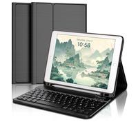FOGARI Coque Clavier pour iPad 10.2" 9/8/7éme Génération | AZERTY Français Clavier sans Fil Bluetooth, Étui avec Porte Crayon pour iPad air 3/Pro 10.5, Noir