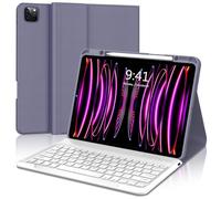 FOGARI Coque Clavier pour iPad Pro 12.9 2022/2021/2020/2018, AZERTY Français Étui Clavier Magnétique Bluetooth sans Fil pour iPad Pro 12.9 6è/5è/4è/3è Gén, Lavande