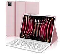 FOGARI Coque Clavier pour iPad Pro 12.9 2022/2021/2020/2018, AZERTY Français Étui Clavier Magnétique Bluetooth sans Fil pour iPad Pro 12.9 6è/5è/4è/3è Gén, Rose