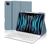 FOGARI Coque Clavier pour iPad Pro 12.9 2022/2021/2020/2018, AZERTY Français Étui Clavier Magnétique Bluetooth sans Fil pour iPad Pro 12.9 6è/5è/4è/3è Gén, Bleu