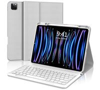 FOGARI Coque Clavier pour iPad Pro 12.9 2022/2021/2020/2018, AZERTY Français Étui Clavier Magnétique Bluetooth sans Fil pour iPad Pro 12.9 6è/5è/4è/3è Gén, Gris