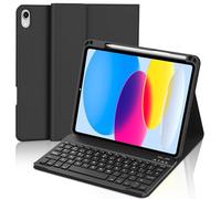 FOGARI Étui avec clavier pour iPad 10e génération 2022, clavier espagnol Bluetooth compatible avec iPad 10 10,9" 2022, noir