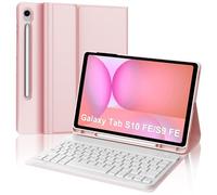FOGARI Étui avec clavier pour Samsung Galaxy Tab S10 FE 10,9" 2025/S9 FE 10,9" 2023, espagnol Ñ Clavier Bluetooth pour tablette Samsung S10 FE/S9 FE 10,9", rose