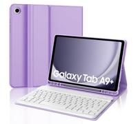 FOGARI Étui avec clavier pour Samsung Tab A9 Plus 11" 2023, espagnol Ñ Clavier Bluetooth amovible avec porte-stylo pour Galaxy Tab A9+ 11", violet léger