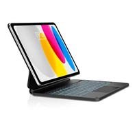 FOGARI Étui Clavier Magnétique pour iPad 10e Génération/11e Génération A16 | Support Flottant, Rétroéclairage 7 Couleurs et trackpad Clavier Silencieux pour iPad 11/10.9, Noir