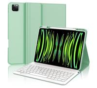 FOGARI Étui Clavier pour iPad Pro 12.9 6è/5è/4è/3è Gén, AZERTY Français Clavier Magnétique Bluetooth sans Fil pour iPad Pro 12.9 2018/2020/2021/2022, Vert Clair