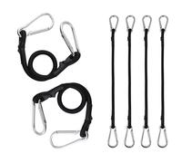 FOGAWA Lot de 6 Tendeurs Elastique 30cm avec Mousquetons, Cordon Élastique Robuste, Tendeurs Elastique avec Crochets, pour Camping, bâches, Porte-vélos, Tente, Voiture et Motos