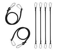 FOGAWA Lot de 6 Tendeurs Elastique 60cm avec Mousquetons, Cordon Élastique Robuste, Tendeurs Elastique avec Crochets, pour Camping, bâches, Porte-vélos, Tente, Voiture et Motos