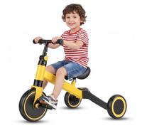 Fogcroll Vélo d'Équilibre Enfant 2 en 1, Vélo Bébé Évolutif pour Enfants de 1 à 3 Ans avec Tricycle, Barre de Poussée, Repose-Pieds, Guidon et Selle Réglables, Cadeau pour Garçon Fille
