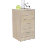 FOGGIA - Table de chevet moderne en bois - Avec 3 tiroirs - Table de chevet design - 37,5 x 68 x 35 cm - Table de chevet extra haute