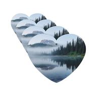 Foggy Lake by Mount Rainier - Lot de 4 cartes parfumées durables à suspendre pour voiture, aromathérapie, désodorisants de voiture, cadeaux pour homme et femme, parfum lavande