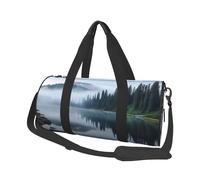 Foggy Lake by Mount Rainier - Sac de sport pour homme et femme - Sac de voyage en toile - Sac de voyage léger pour le week-end, sac de sport - Sac de sport - Noir - Taille unique, Noir , Taille unique