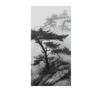 Foggy Mountain Bannière de porte en pin avec inscription « Welcome Spring Summer » - Toile de fond à suspendre pour porte d'entrée, décorations de fête saisonnières pour intérieur et extérieur