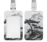 Foggy Mountain - Porte-badge avec cordon de suspension, cordon séparable, étui de protection vertical pour carte d'identité, multi-usage pour bureau, enseignant, infirmière