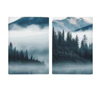 Foggy Mountains Étui de passeport de voyage avec emplacements pour cartes de crédit et fente pour carte d'embarquement pour voyage, carte d'identité familiale (20,3 x 13,7 cm)