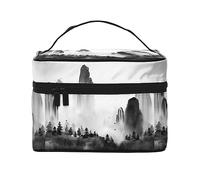 Foggy Mountains Forest Trousse de Maquillage de Voyage pour Femme, Trousse de Toilette Pliable résistante à l'eau, Cadeaux pour Enseignants