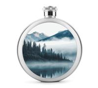 Foggy Mountains - Petite flasque à whisky portable en acier inoxydable anti-fuite pour fête de mariage, témoin d'honneur, cadeau de demoiselle d'honneur - 140 ml