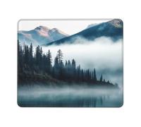 Foggy Mountains Tapis de souris avec coutures anti-effilochage, imperméable, base en caoutchouc antidérapant, pour ordinateur portable, bureau, accessoires de bureau, 21,1 x 26,2 cm