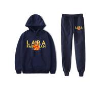 FOGIMEIGB Lara Fabian Je T'aime Tour 2024 Ensemble 2 pièces sweat à capuche et pantalon de jogging Unisexe, Navy-R236402, 3XL