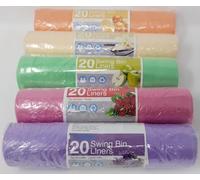Foglish Home & Garden Lot de 100 sacs poubelle parfumés, 50 l, parfums multiples, 60 x 88 cm