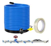 Fogmiea Câble chauffant de 4 m - 68 W - Auto-régulant - Protection contre | 17 W/m, IP68, 0 °C marche/10 °C éteint. Câble froid de 1,8 m + ruban en fibre de verre de 10 m. Pour tuyaux d'eau.