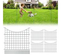 Fogmiea Lot de 5 clôtures d'étang - Clôture de jardin - Clôture d'étang verte - Clôture en métal avec éléments de clôture et éléments de clôture - Enclos extérieur - Clôture de jardin - Enclos pour