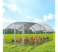 Fogmiea Poulailler d'extérieur en acier galvanisé, avec serrure et tissu PE imperméable, pour lapins, petits animaux et plantes, 3 x 4 x 2 m