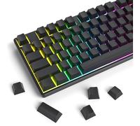 Fogruaden Touches vierges, touches PBT épaisses, profil cerise, clavier minimaliste gris noir, 129 touches avec barre d'espace 7U, touches personnalisées pour clavier mécanique