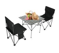 Fogukier Chaises De Camping avec Table Intégrée | Set De Chaises Pliantes Extérieur - Matériel De Campement Oxford Pliable Imperméable pour Randonnée, Pique-Nique Et Pêche