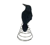 Fogukier Corbeau Réaliste d'halloween - Mini-cime De Sapin 19 X 9,6 X 13 Cm, Corbeaux Artificiels À Plumes, Corbeau Noir Effrayant pour Décoration D'intérieur Ou D'extérieur, Fête d'halloween